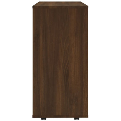 Kast verrijdbaar 60x35x75 cm bewerkt hout bruineikenkleurig bruin eikenkleur