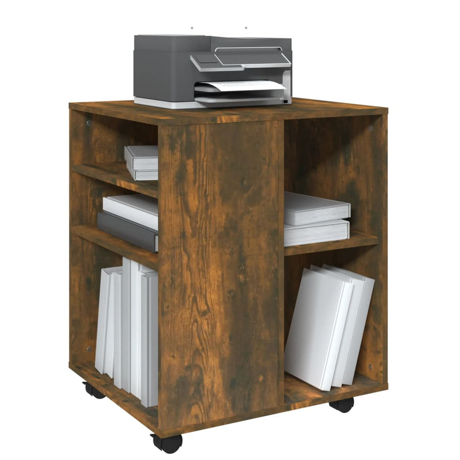 Kast Verrijdbaar 60X53X72 Cm Bewerkt Hout Gerookt Eikenkleurig 1
