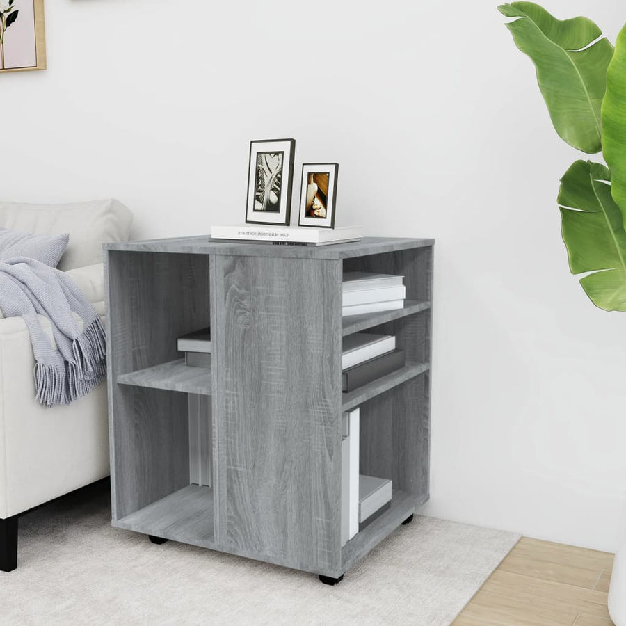 Kast Verrijdbaar 60X53X72 Cm Bewerkt Hout Eiken Grijs sonoma