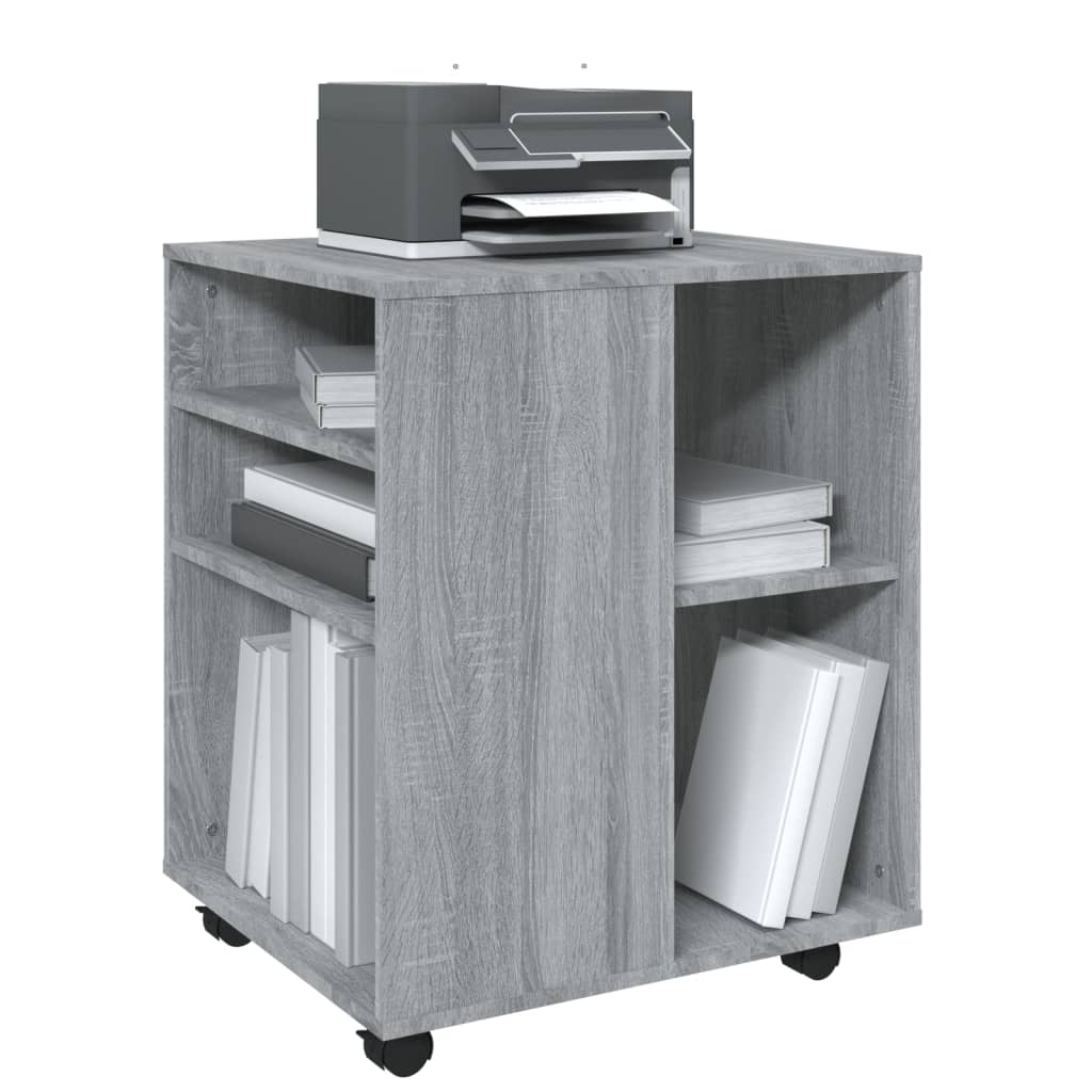 Kast Verrijdbaar 60X53X72 Cm Bewerkt Hout Eiken Grijs sonoma