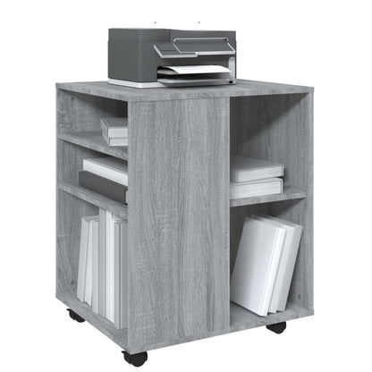 Kast Verrijdbaar 60X53X72 Cm Bewerkt Hout Eiken Grijs sonoma