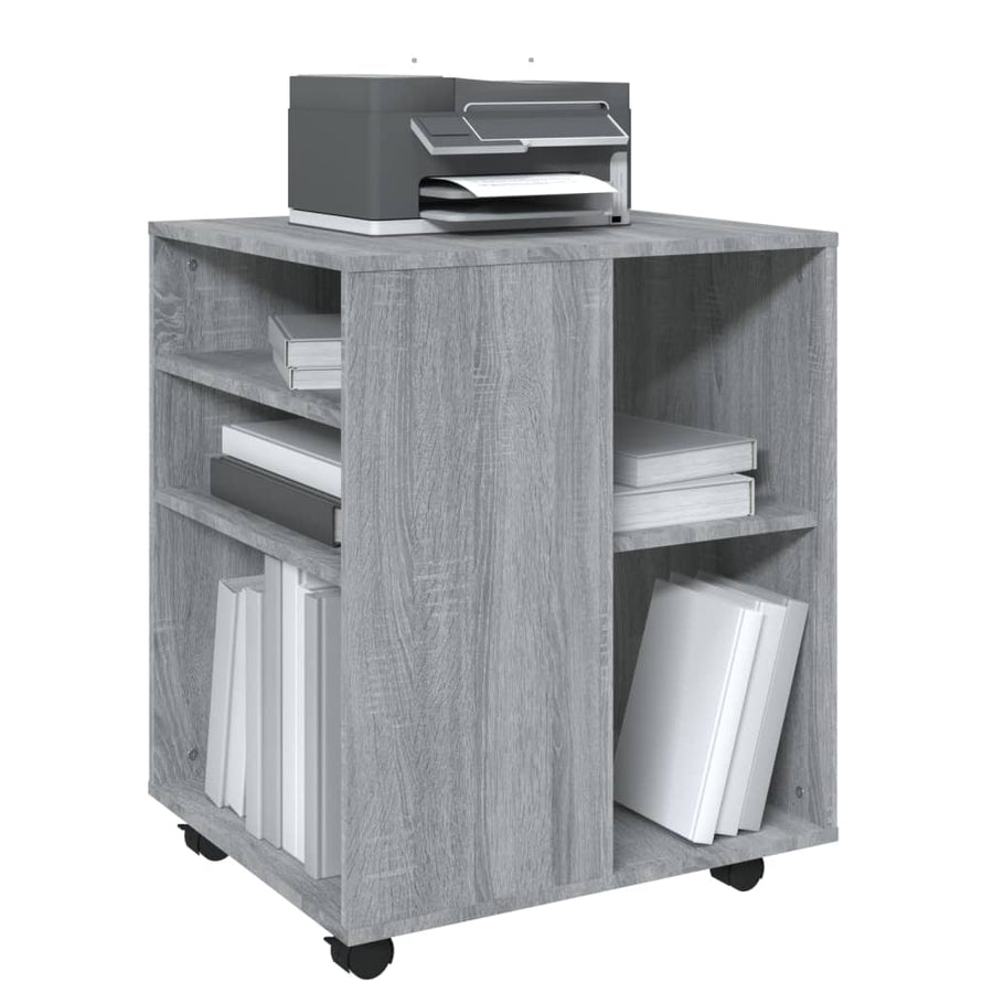 Kast Verrijdbaar 60X53X72 Cm Bewerkt Hout Eiken Grijs sonoma
