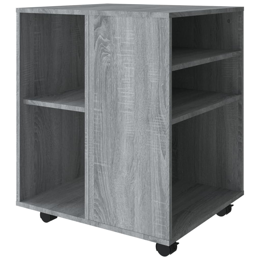 Kast Verrijdbaar 60X53X72 Cm Bewerkt Hout Eiken Grijs sonoma