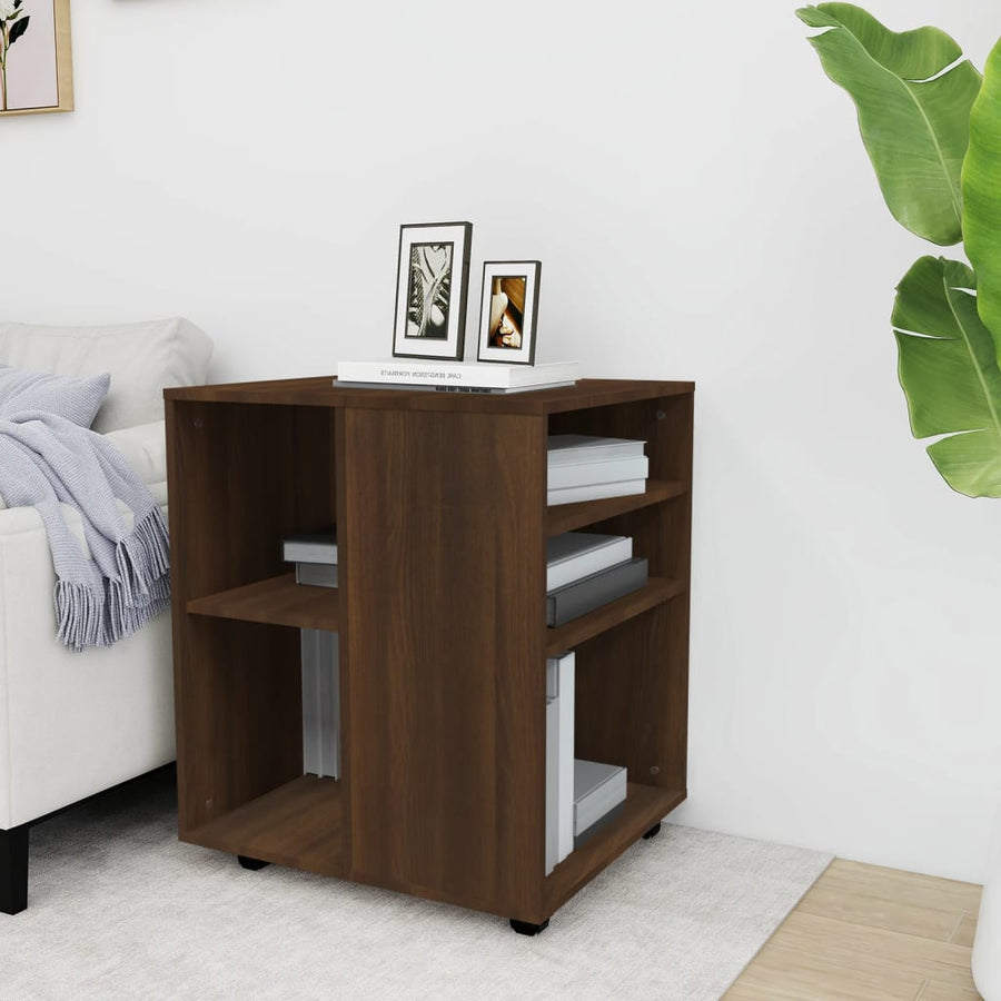 Kast Verrijdbaar 60X53X72 Cm Bewerkt Hout Bruineikenkleurig bruin eikenkleur