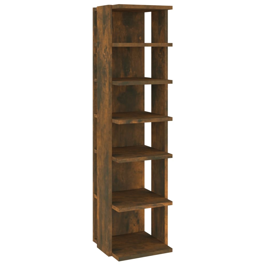 Schoenenrek 27,5x27x102 cm bewerkt hout gerookt eikenkleurig Gerookt eiken