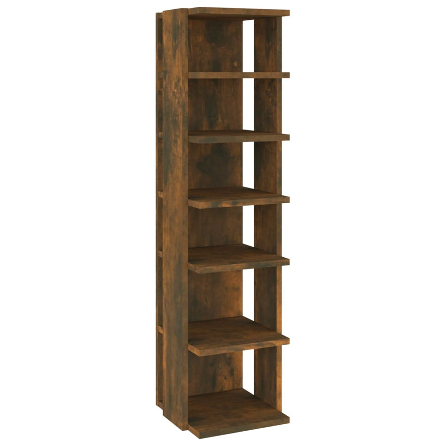 Schoenenrek 27,5x27x102 cm bewerkt hout gerookt eikenkleurig Gerookt eiken