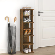Schoenenrek 27,5x27x102 cm bewerkt hout gerookt eiken