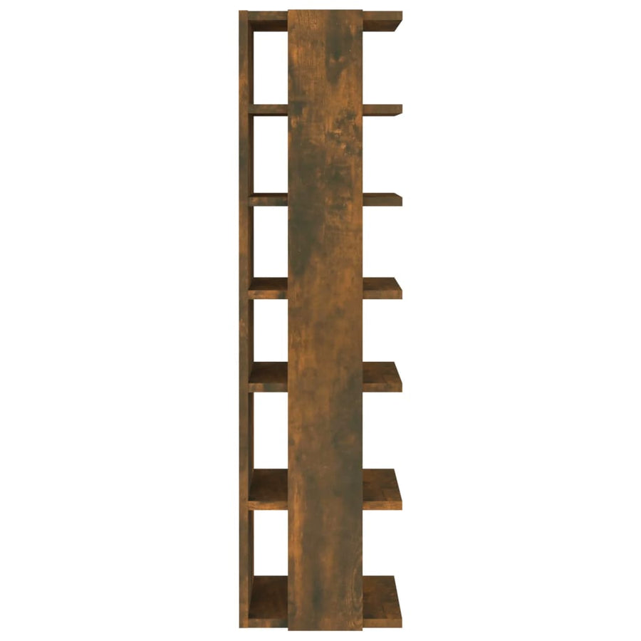 Schoenenrekken 2 st 27,5x27x102 cm bewerkt hout gerookt eiken Gerookt eiken