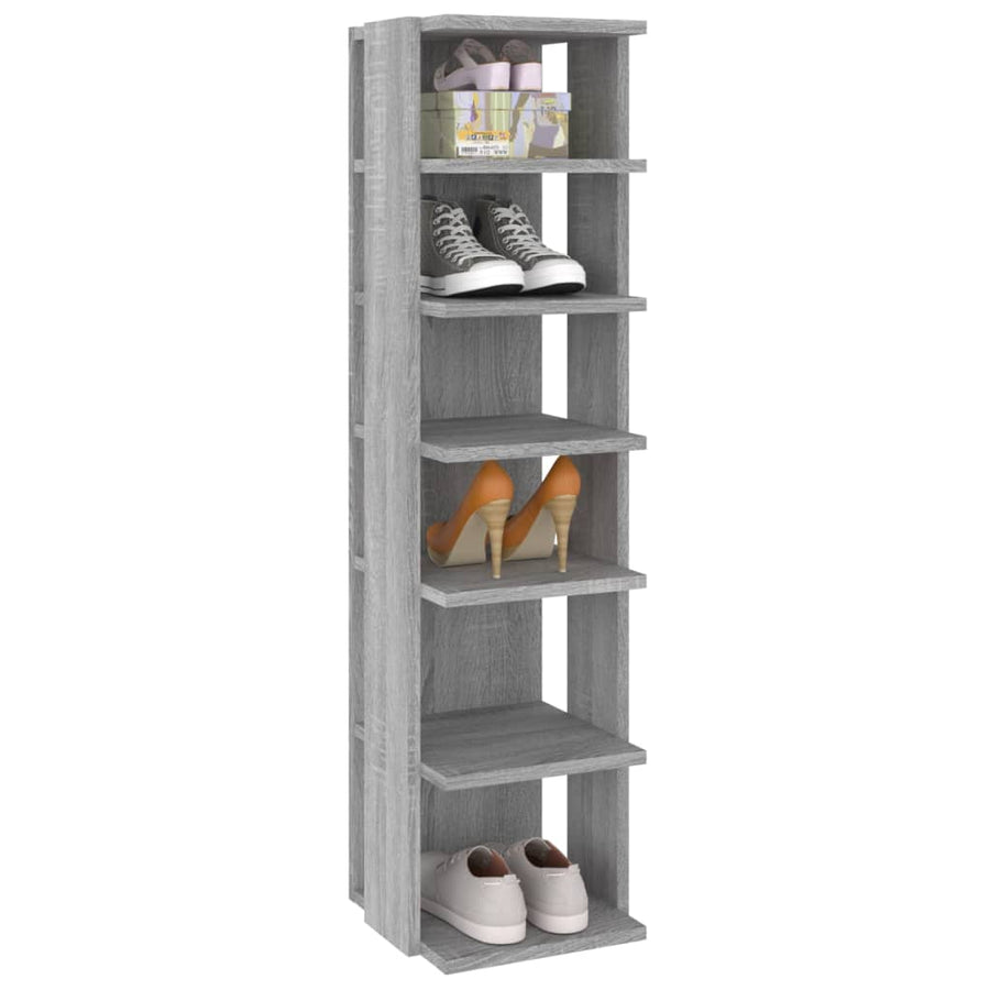 Schoenenrek 27,5x27x102 cm bewerkt hout grijs sonoma 1 Grijs sonoma