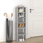 Schoenenrek 27,5x27x102 cm bewerkt hout grijs