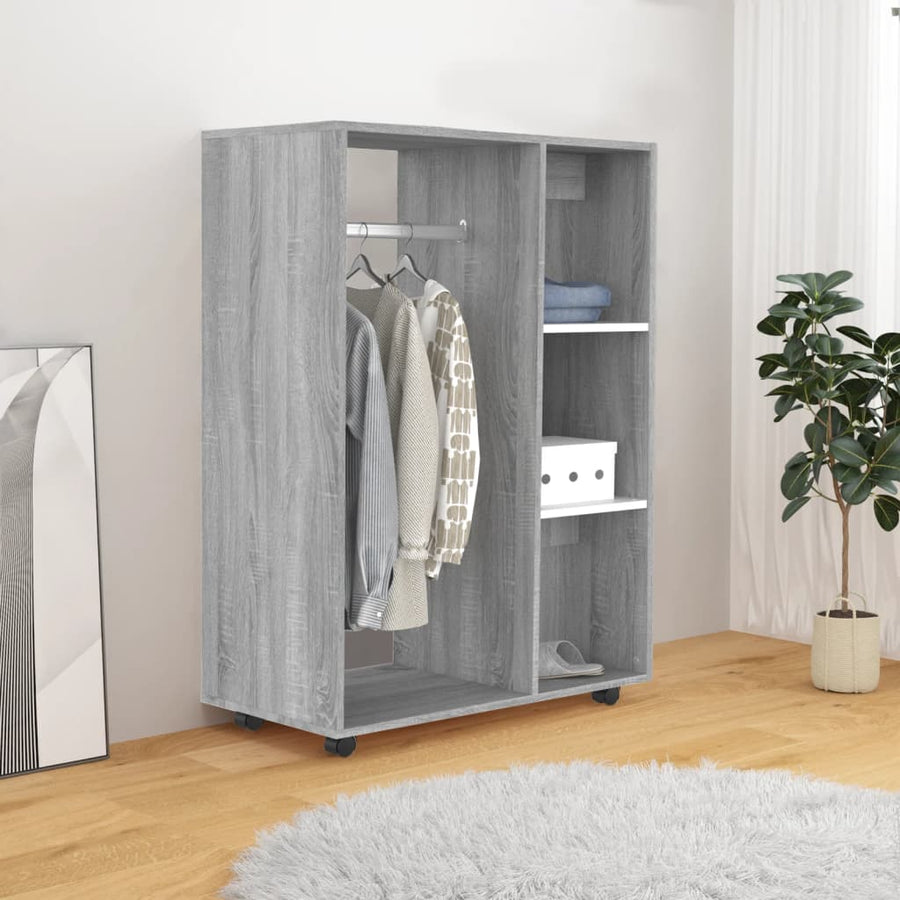 Kledingkast 80X40X0 Cm Bewerkt Hout Eikenkleurig Grijs sonoma