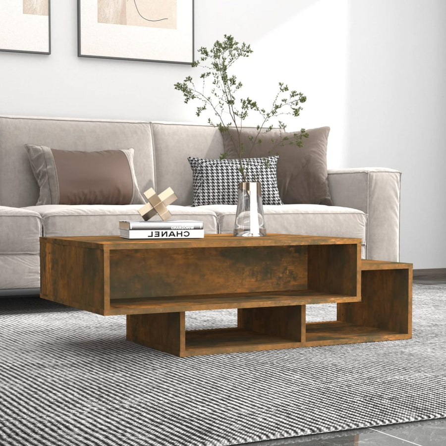 Salontafel 05X55X32 Cm Bewerkt Hout Kleurig Gerookt eiken