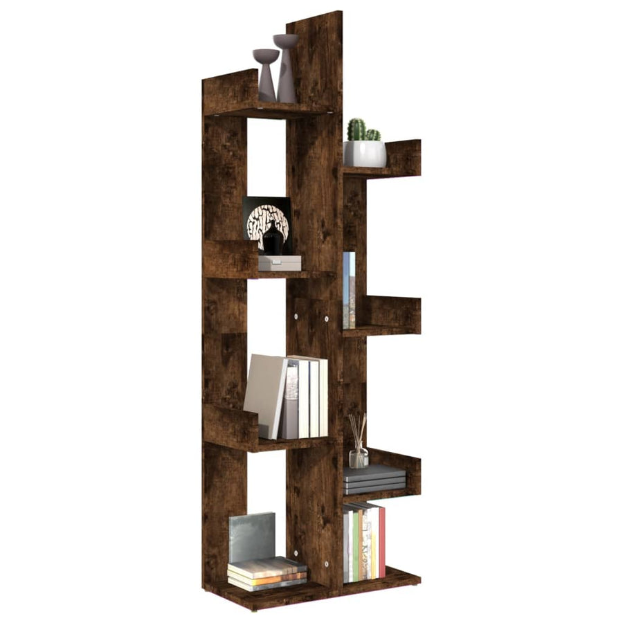Boekenkast 48X25,5X40 Cm Bewerkt Hout Kleurig Gerookt eiken