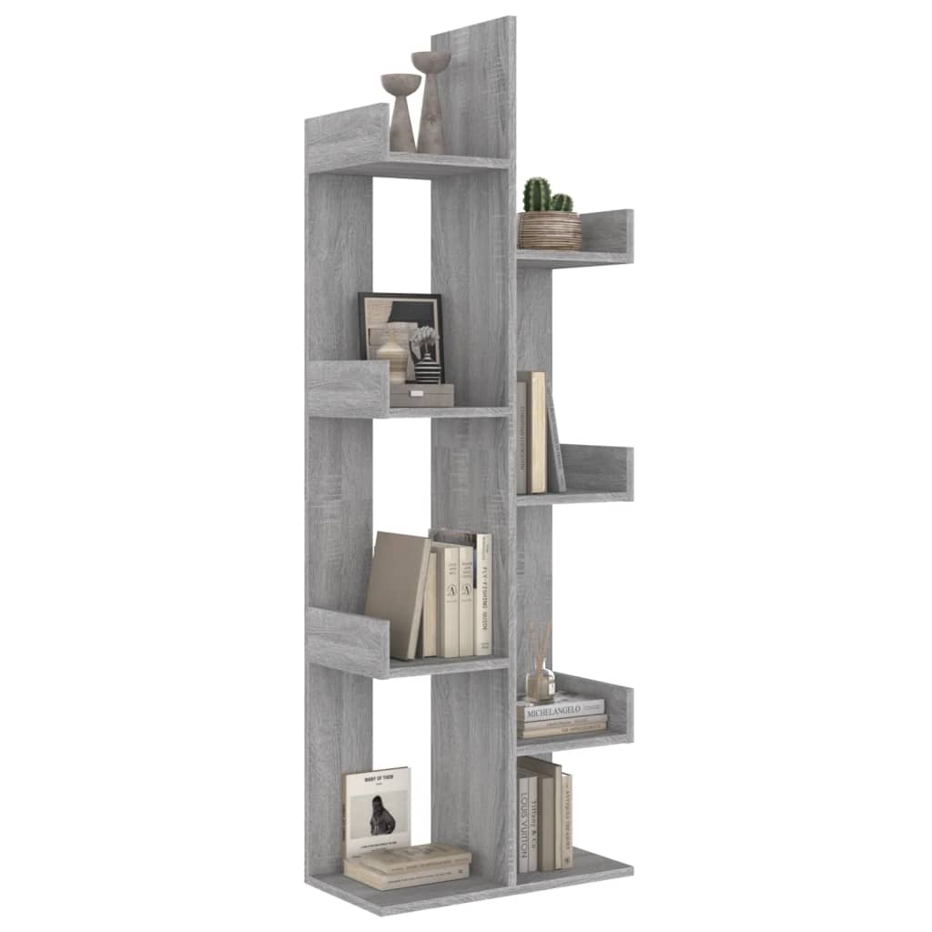Boekenkast 48X25,5X40 Cm Bewerkt Hout Eikenkleur Grijs sonoma