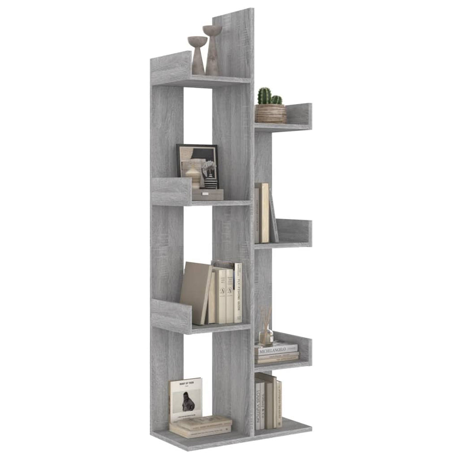 Boekenkast 48X25,5X40 Cm Bewerkt Hout Eikenkleur Grijs sonoma