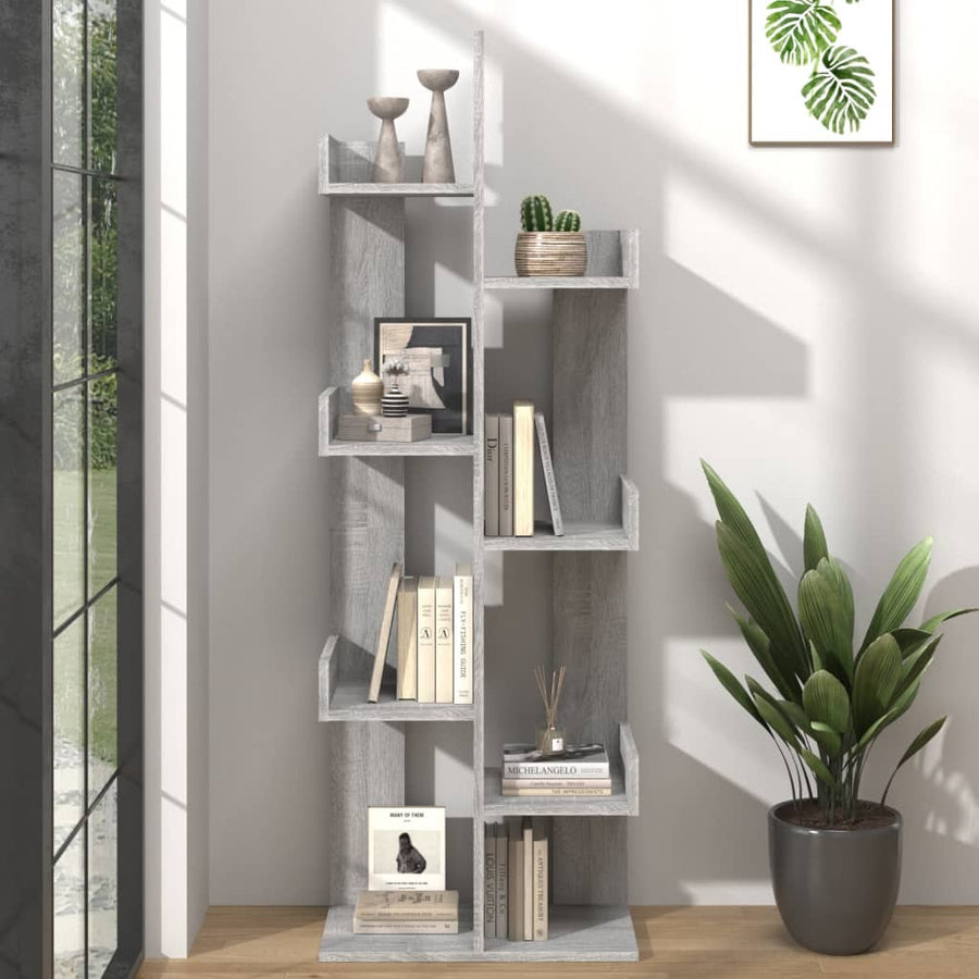 Boekenkast 48X25,5X40 Cm Bewerkt Hout Eikenkleur Grijs sonoma