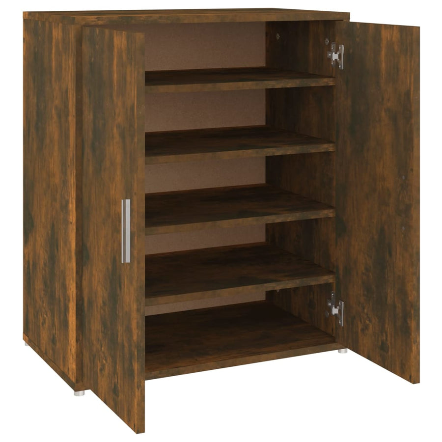 Schoenenkast 60x35x70 cm bewerkt hout gerookt eikenkleurig Gerookt eiken
