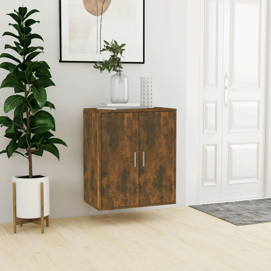 Schoenenkast 60x35x70 cm bewerkt hout gerookt eikenkleurig Gerookt eiken