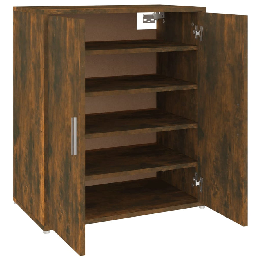 Schoenenkast 60x35x70 cm bewerkt hout gerookt eikenkleurig Gerookt eiken