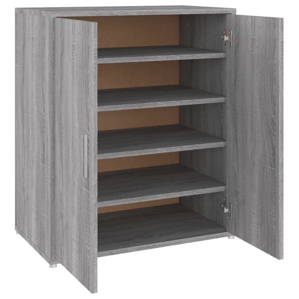 Schoenenkast 60x35x70 cm bewerkt hout grijs sonoma eikenkleurig Grijs sonoma
