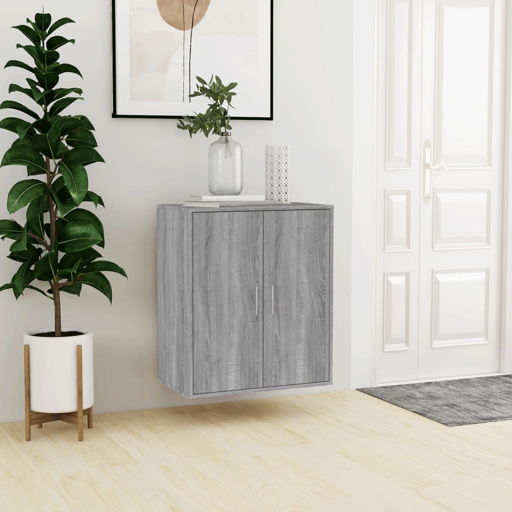 Schoenenkast 60x35x70 cm bewerkt hout grijs sonoma eikenkleurig Grijs sonoma