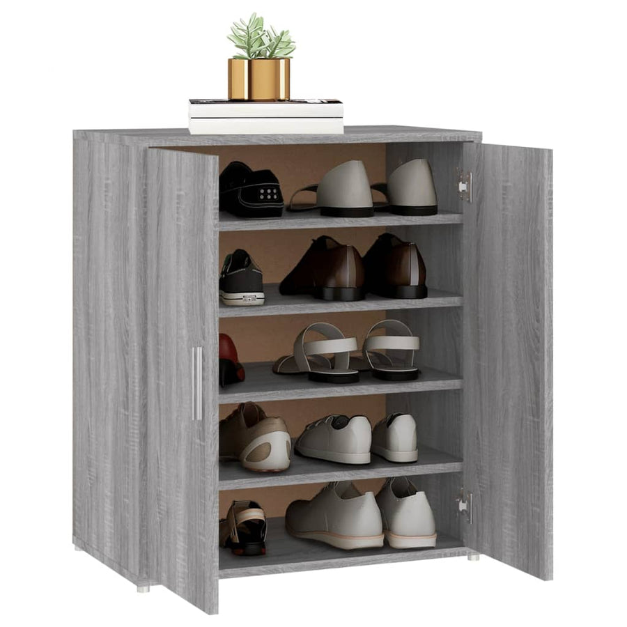 Schoenenkast 60x35x70 cm bewerkt hout grijs sonoma eikenkleurig Grijs sonoma