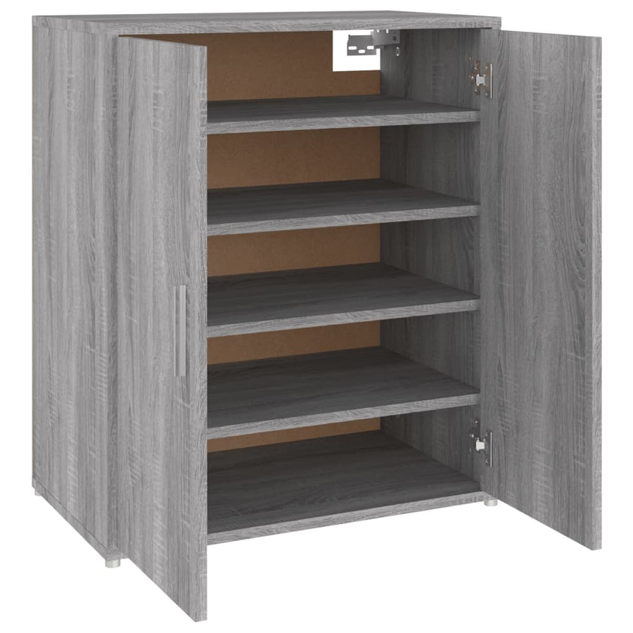 Schoenenkast 60x35x70 cm bewerkt hout grijs sonoma eikenkleurig Grijs sonoma