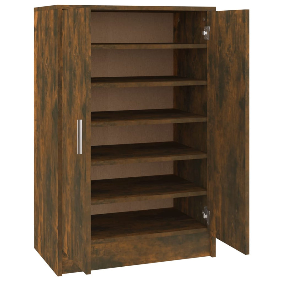 Schoenenkast 60X35X92 Cm Bewerkt Hout Kleurig Gerookt eiken
