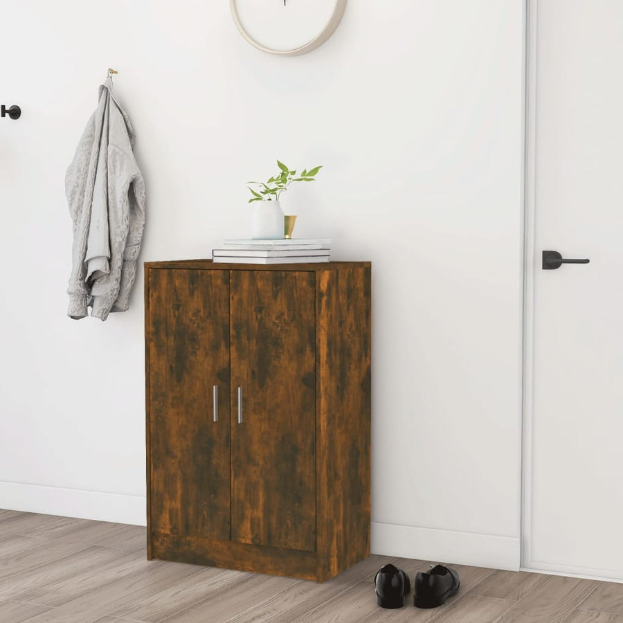 Schoenenkast 60X35X92 Cm Bewerkt Hout Kleurig Gerookt eiken