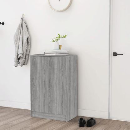 Schoenenkast 60X35X92 Cm Bewerkt Hout Eikenkleurig Grijs sonoma