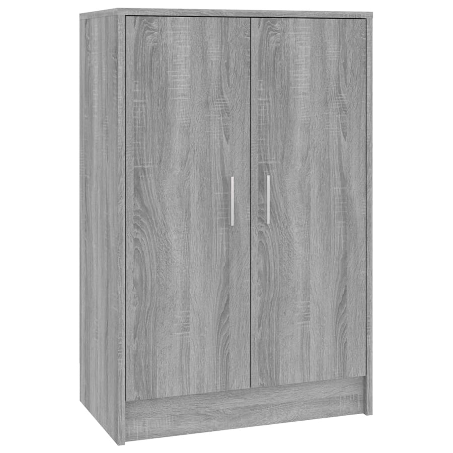 Schoenenkast 60X35X92 Cm Bewerkt Hout Eikenkleurig Grijs sonoma