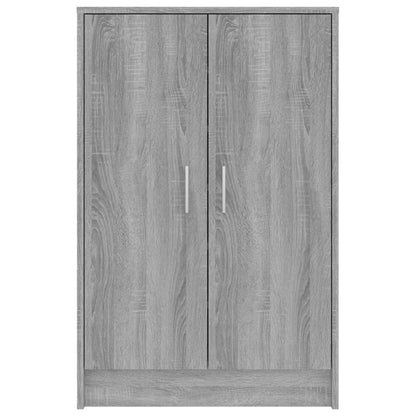 Schoenenkast 60X35X92 Cm Bewerkt Hout Eikenkleurig Grijs sonoma
