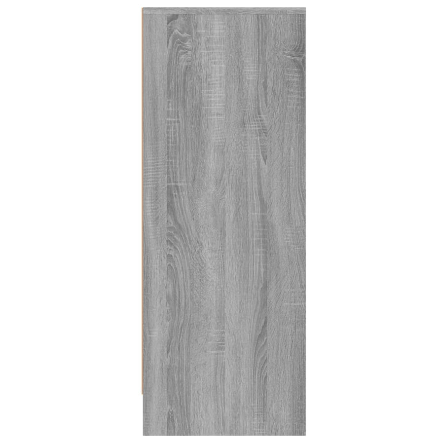 Schoenenkast 60X35X92 Cm Bewerkt Hout Eikenkleurig Grijs sonoma