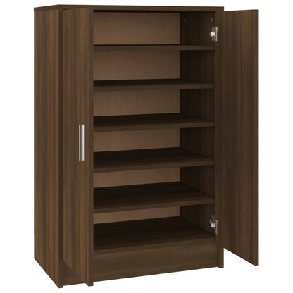 Schoenenkast 60x35x92 cm bewerkt hout bruin eikenkleur