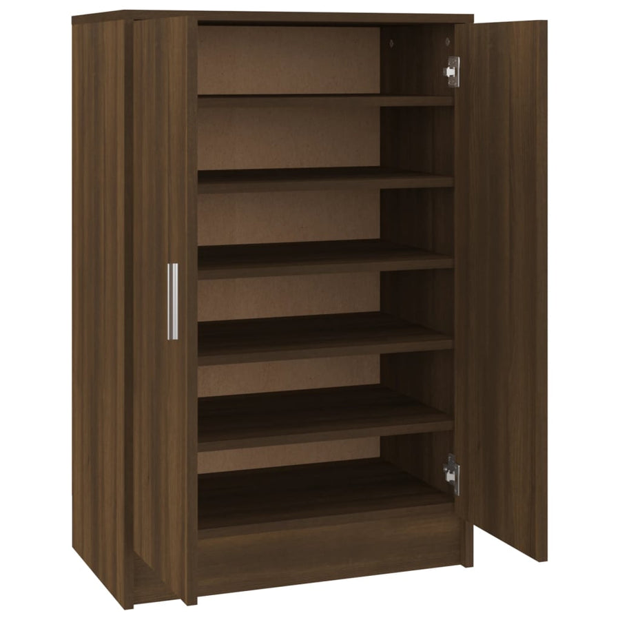 Schoenenkast 60x35x92 cm bewerkt hout bruin eikenkleur