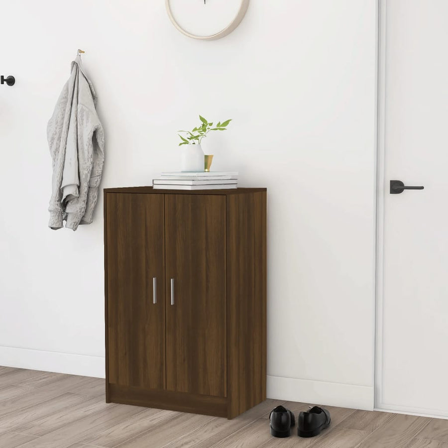 Schoenenkast 60x35x92 cm bewerkt hout bruin eikenkleur