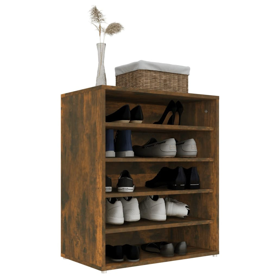 Schoenenkast 60X35X70 Cm Bewerkt Hout Kleurig Gerookt eiken