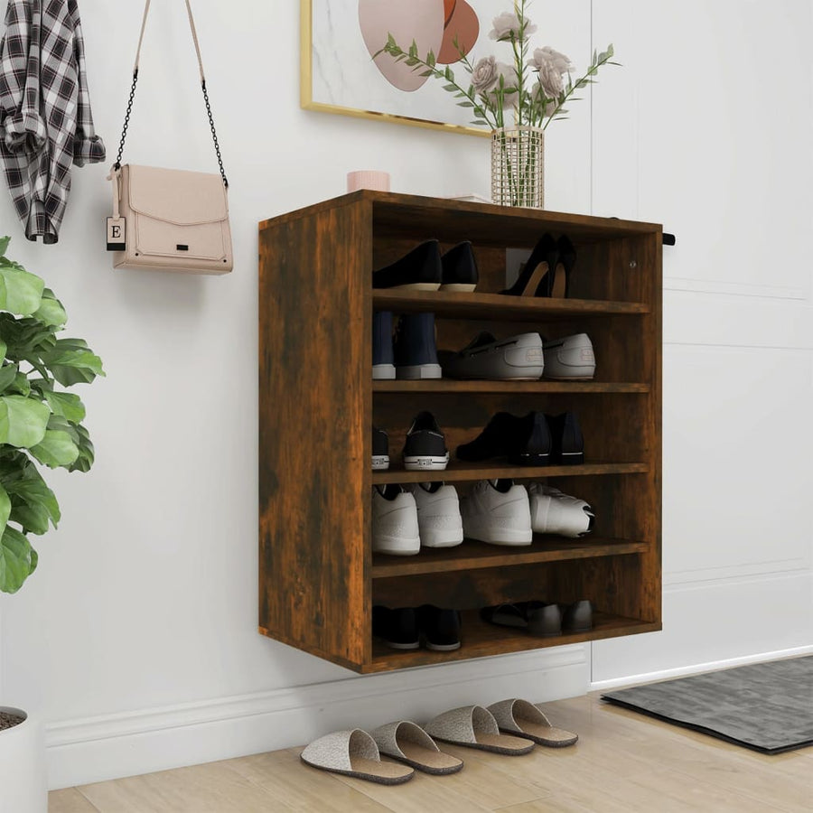 Schoenenkast 60X35X70 Cm Bewerkt Hout Kleurig Gerookt eiken
