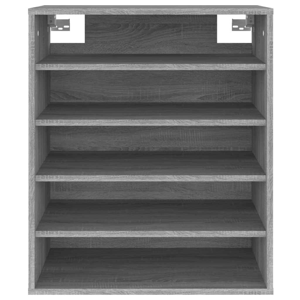 Schoenenkast 60X35X70 Cm Bewerkt Hout Eikenkleurig Grijs sonoma