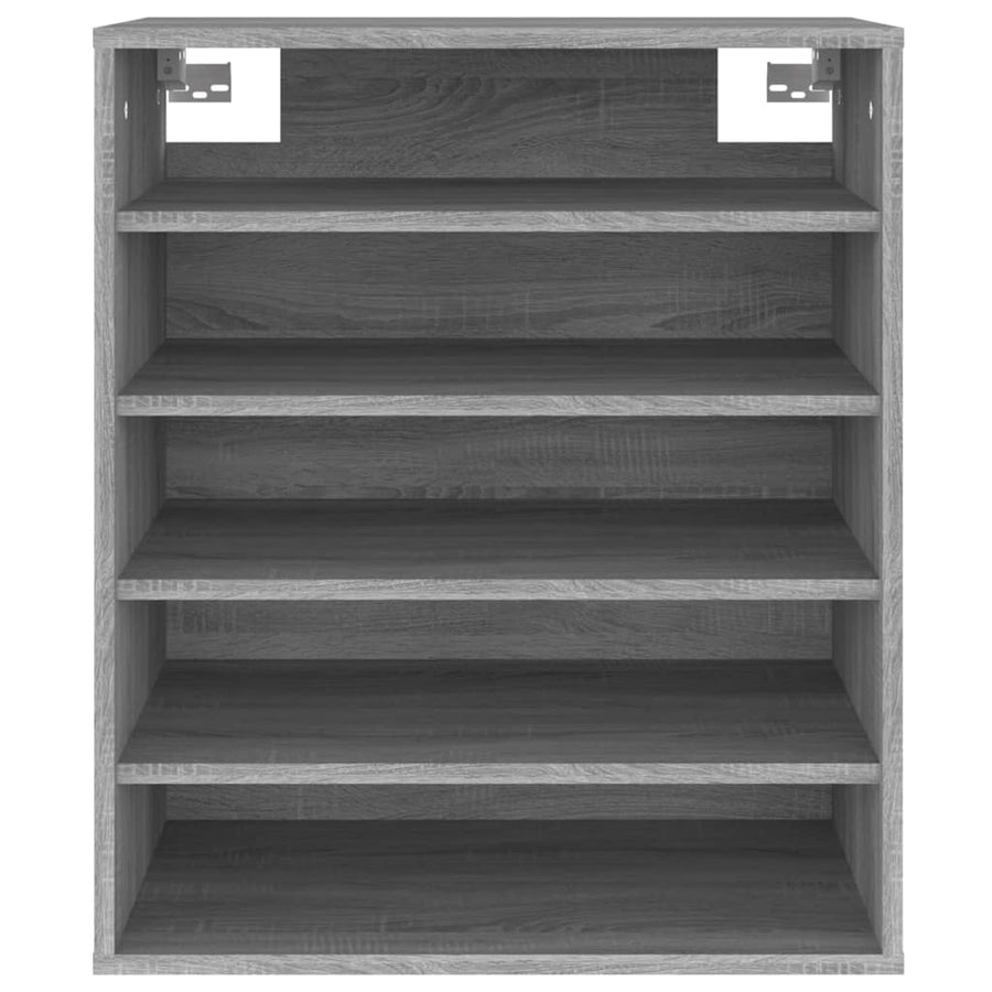 Schoenenkast 60X35X70 Cm Bewerkt Hout Eikenkleurig Grijs sonoma