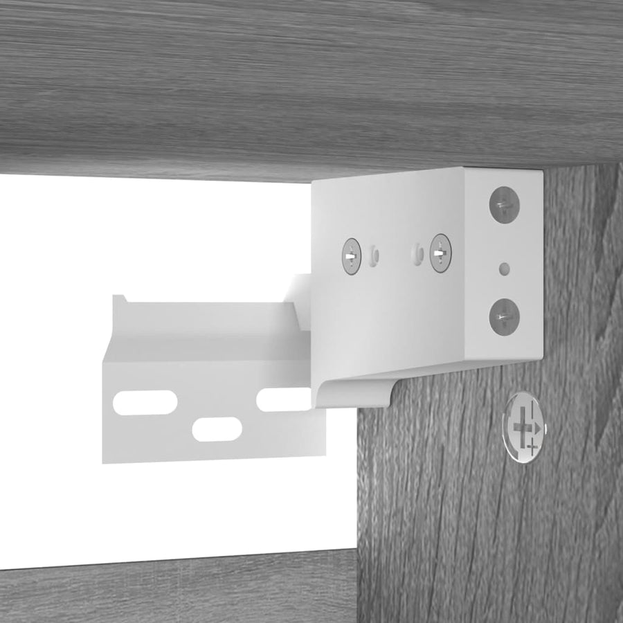 Schoenenkast 60X35X70 Cm Bewerkt Hout Eikenkleurig Grijs sonoma