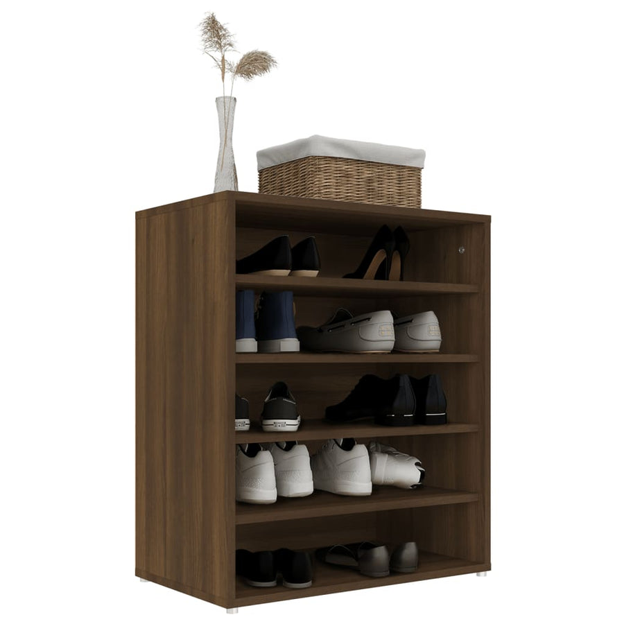 Schoenenkast 60X35X70 Cm Bewerkt Hout Bruineikenkleurig bruin eikenkleur