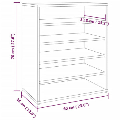 Schoenenkast 60X35X70 Cm Bewerkt Hout Bruineikenkleurig bruin eikenkleur