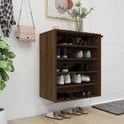 Schoenenkast 60x35x70 cm bewerkt hout bruin