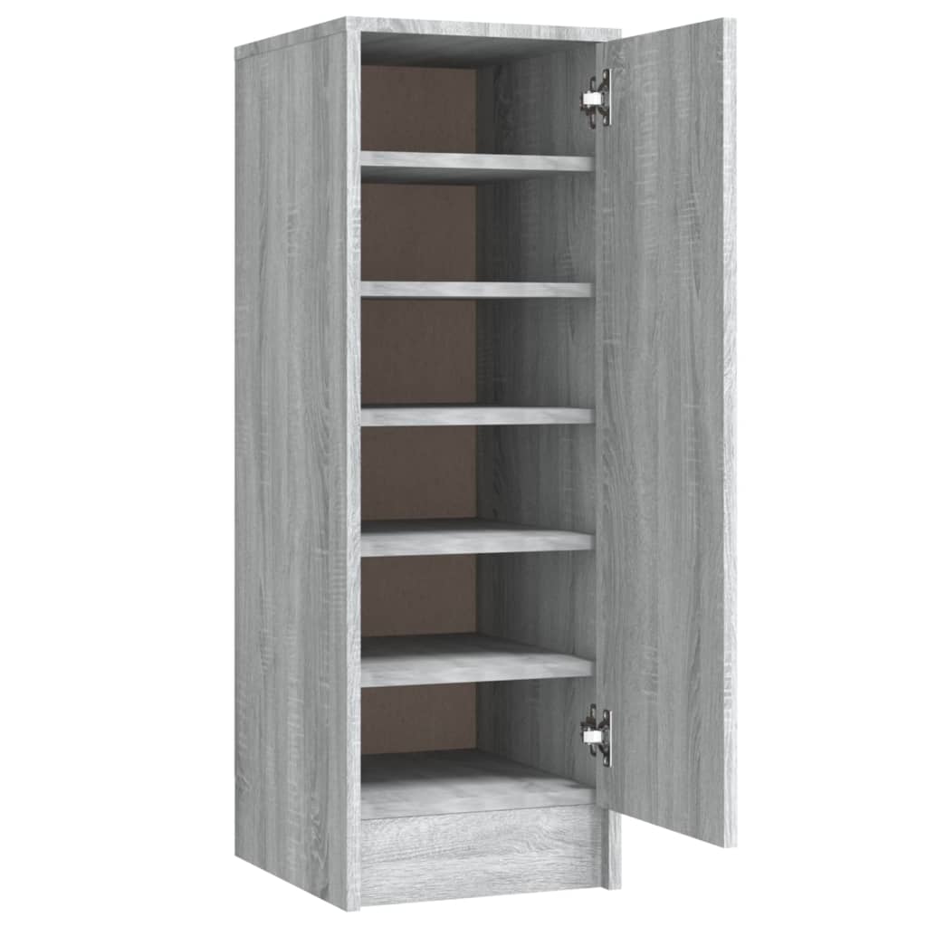 Schoenenkast 32x35x92 cm bewerkt hout grijs sonoma eikenkleurig Grijs sonoma