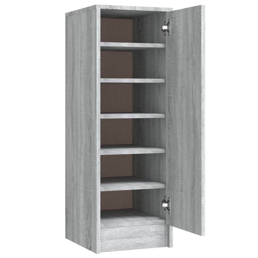 Schoenenkast 32x35x92 cm bewerkt hout grijs sonoma eikenkleurig Grijs sonoma