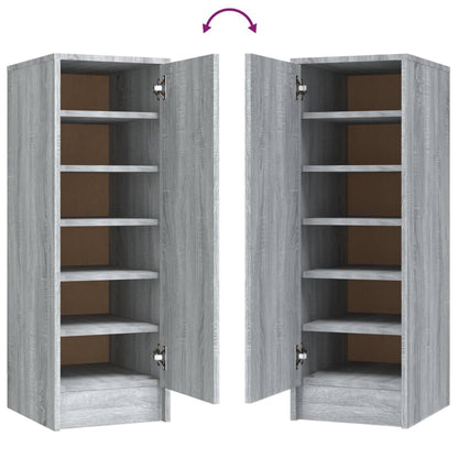 Schoenenkast 32x35x92 cm bewerkt hout grijs sonoma eikenkleurig Grijs sonoma