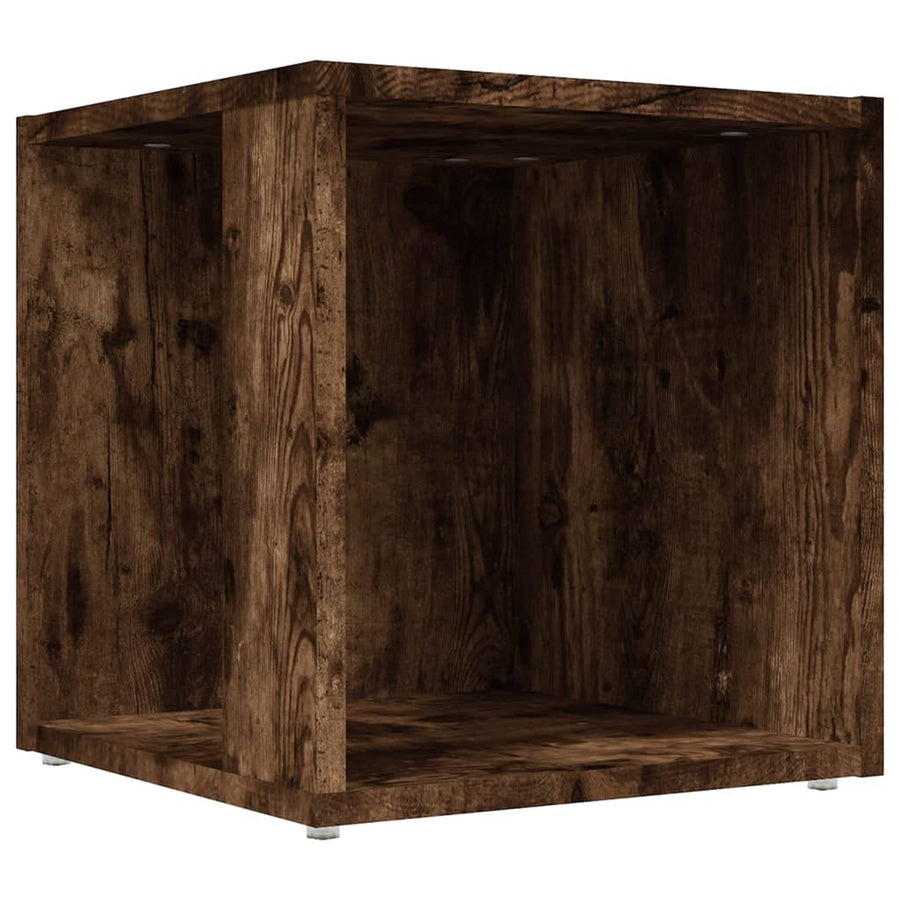 Bijzettafel 33X33X34,5 Cm Bewerkt Hout Kleurig 1 Gerookt eiken