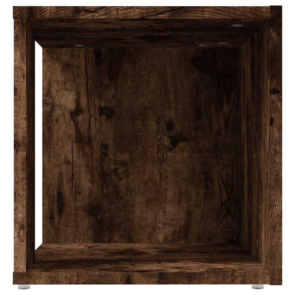 Bijzettafel 33X33X34,5 Cm Bewerkt Hout Kleurig 1 Gerookt eiken