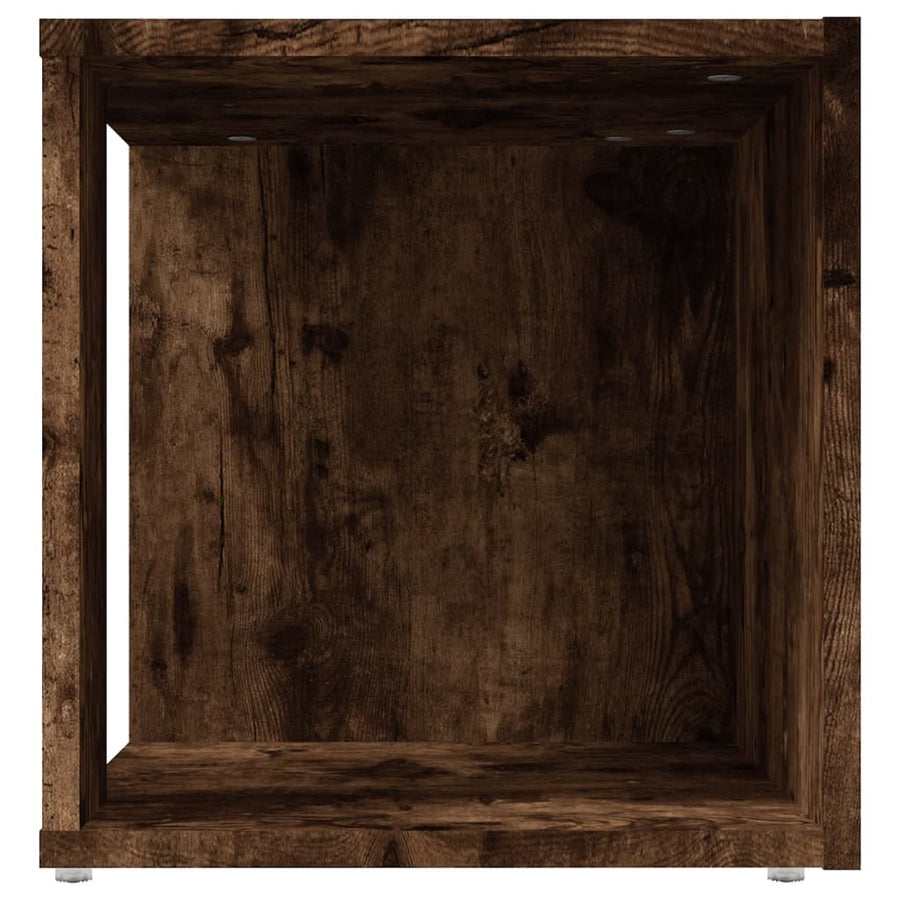 Bijzettafel 33X33X34,5 Cm Bewerkt Hout Kleurig 1 Gerookt eiken